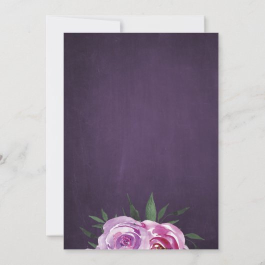 Lila Pflaumenbaumvögel rustikale Hochzeit im Herbs Einladung (Rückseite)