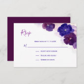 Lila Pflaumenbläserne UAWG Wedding RSVP Karte (Vorne/Hinten)