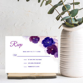 Lila Pflaumenbläserne UAWG Wedding RSVP Karte