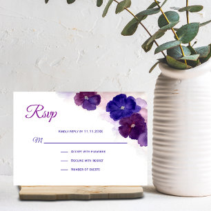 Lila Pflaumenbläserne UAWG Wedding RSVP Karte