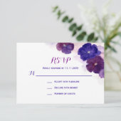 Lila Pflaumenbläserne UAWG Wedding RSVP Karte (Stehend Vorderseite)