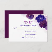 Lila Pflaumenbläserne UAWG Wedding RSVP Karte (Vorne/Hinten)
