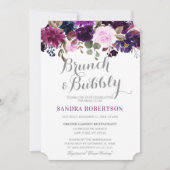 Lila Pflaumenblättriger Boho Brautparty Einladung (Vorderseite)