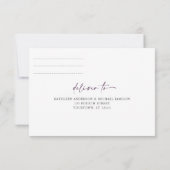 Lila Pflaumenblättriger UAWG RSVP Karte (Rückseite)