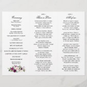 Lila Pflaumenblush-Rose-Hochzeitsprogramm (Rückseite)