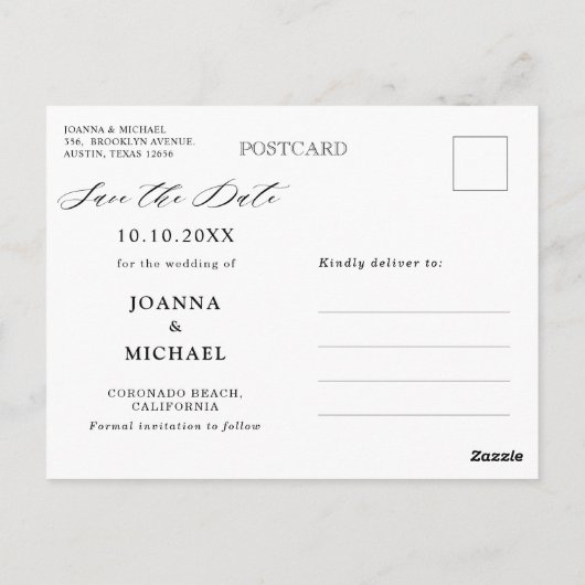 Lila Pflaumenblush-Rose Save the Date geometrisch Postkarte (Rückseite)