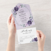 Lila Pflaumenblüten Geometrische Hochzeit