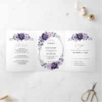 Lila Pflaumenblüten Geometrische Hochzeit