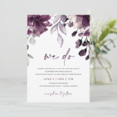 Lila Pflaumengarten Hochzeit Einladung (Stehend Vorderseite)