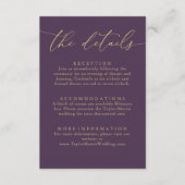 Lila Pflaumengoldfolie Minimalistische Umschließka Begleitkarte (Vorderseite)