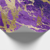 Lila Pflaumengoldmarmor Shiny Metallic Leder VIP Geschenkpapier (Ecke)