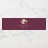 lila Pflaumenhochzeit Wasserflaschenetikett (Einzelnes Label)