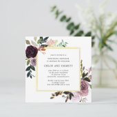 Lila Pflaumenmauve Pink Post Wedding Brunch Einladung (Stehend Vorderseite)