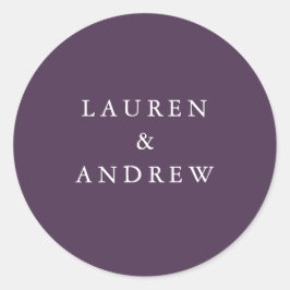 Lila Pflaumenmus Moderne Hochzeitsfeiern Umschlag Runder Aufkleber