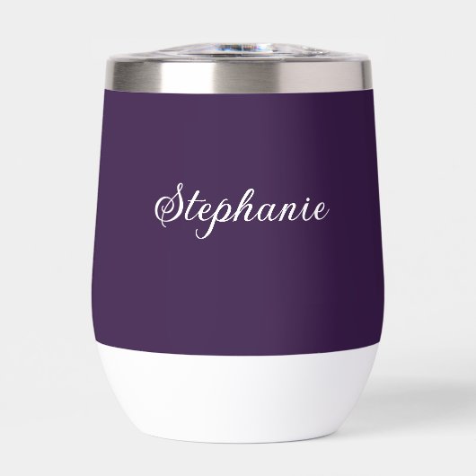 Lila Pflaumenname Moderne Elegante Monogramm Boho (Vorderseite)
