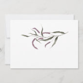 Lila Pflaumenpinker Hochzeit mit floralen Wasserfa Einladung (Rückseite)