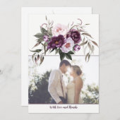 Lila Pflaumenrosa Peonies Foto Danke, Cards Dankeskarte (Vorne/Hinten)