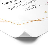 Lila Pflaumenrosa Rosenhochzeitplakat Poster (Ecke)