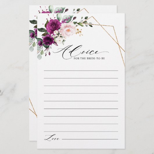 Lila Pflaumenrot Rosen Brautparty Beratung (Vorne/Hinten)