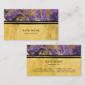 Lila Pflaumenschwarz VIP Steinmarbsel Golden Makeu Visitenkarte (Vorne/Hinten)