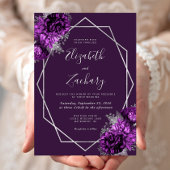 Lila Pflaumensilbe Einladung
