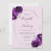 Lila Pflaumensilbe Lilac Hochzeit Einladung (Vorderseite)