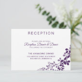 Lila-/Pflaumenweine Hochzeitskarte Einladung (Stehend Vorderseite)