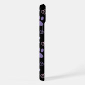 lila Pfote (schwarz) Telefonzelle iPhone Hülle (Rechte Seite)