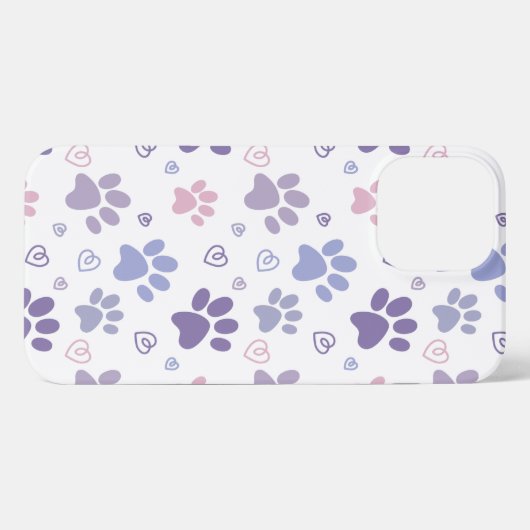 lila Pfote (weiß) Telefonzelle iPhone Hülle (Rückseite (Horizontal))