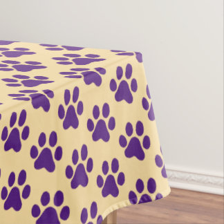 Lila Pfotenabdruck Tischdecke