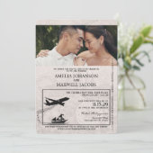 Lila Philippinen-Passport-Hochzeit Einladung (Stehend Vorderseite)