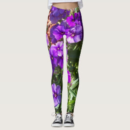Lila Phlox-Blume auf diesen phantastischen Legging Leggings