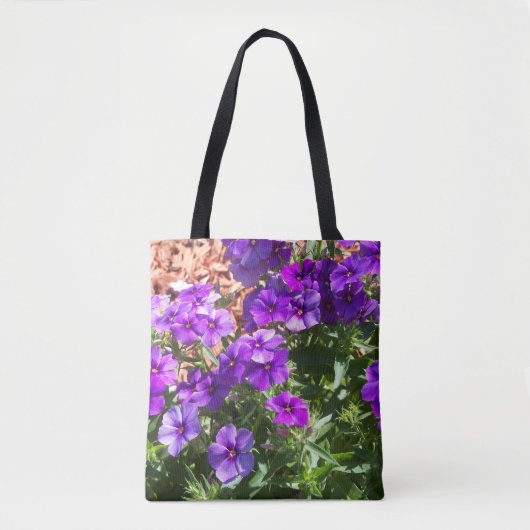 Lila Phlox-Blume auf einem Totbeutel Tasche (Vorderseite)