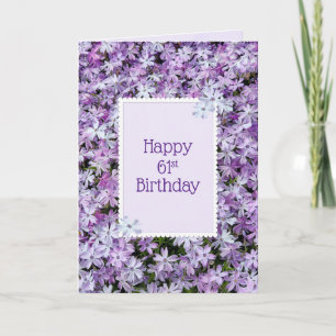 Lila Phlox für den 61. Geburtstag Karte