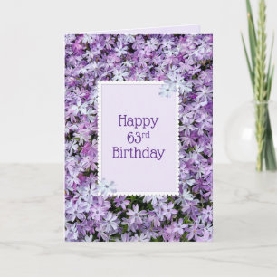 Lila Phlox für den 63. Geburtstag Karte