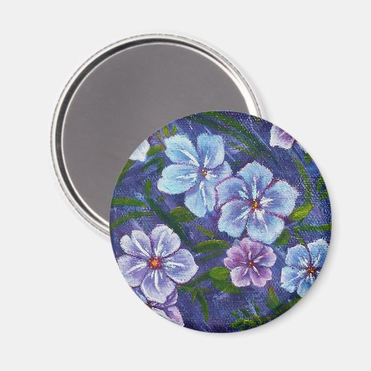 Lila Phlox Magnet (Vorderseite/Rückseite)