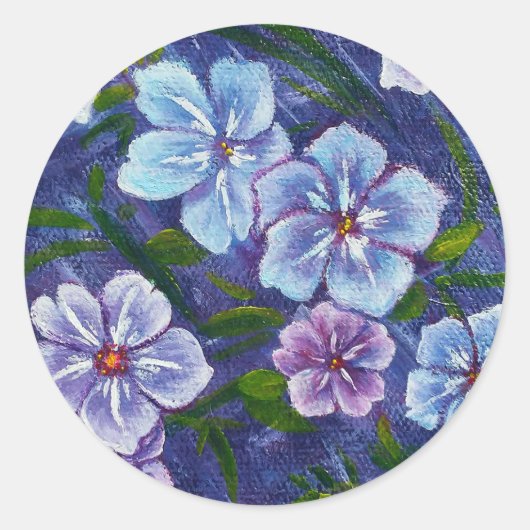 Lila Phlox-Sticker Runder Aufkleber (Vorderseite)