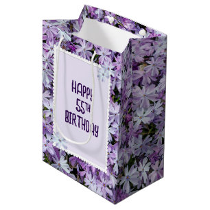 Lila Phlox zum 55. Geburtstag Mittlere Geschenktüte
