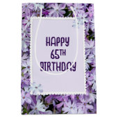 Lila Phlox zum 65. Geburtstag Mittlere Geschenktüte (Vorderseite)