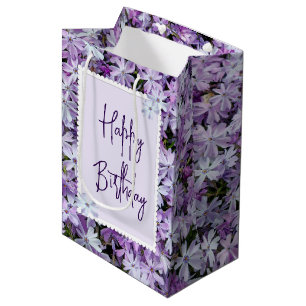 Lila Phlox zum Geburtstag Mittlere Geschenktüte