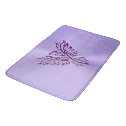 Lila Phoenix, das auf Polierenblick Flieder steigt Badematte (Schrägansicht)