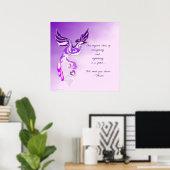 Lila Phoenix Rumi Zitat Poster (Heimbüro)