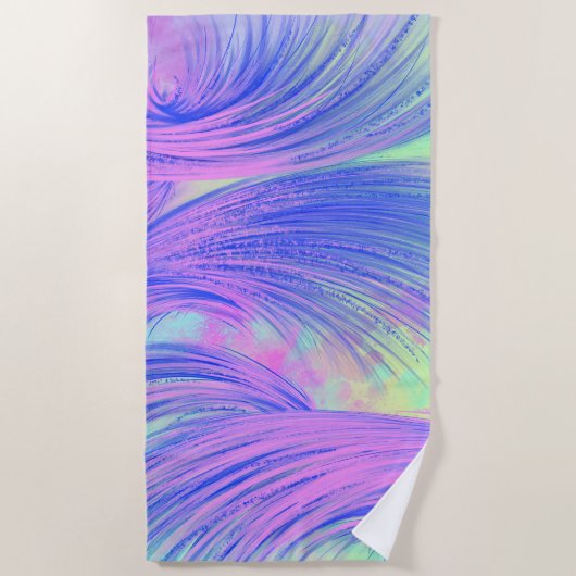 Lila Phoenix Strandtuch (Vorderseite)