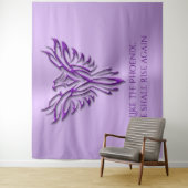 Lila Phönix, aufblühende Inspiration auf Lilie Wandteppich (Beispiel)