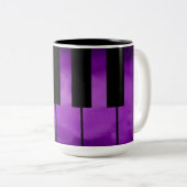 Lila Piano Keys Music Coffee Tasse (VorderseiteRechts)