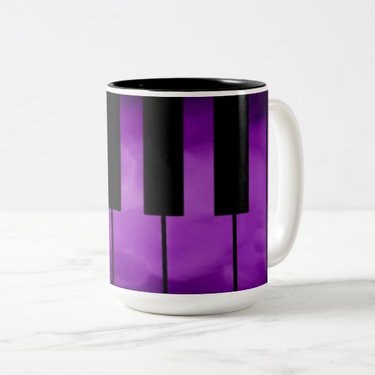 Lila Piano Keys Music Coffee Tasse (VorderseiteRechts)