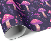 Lila Pilzmuster Geschenkpapier (Rolleneckpunkt)