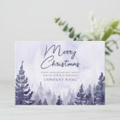 Lila Pine Tree Weihnachts-Firmenlogo Feiertagskarte (Stehend Vorderseite)