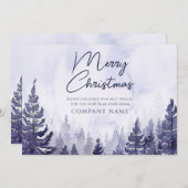 Lila Pine Tree Weihnachts-Firmenlogo Feiertagskarte (Vorne/Hinten)