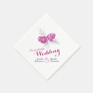 Lila Pinienhaine Winterhochzeit Serviette